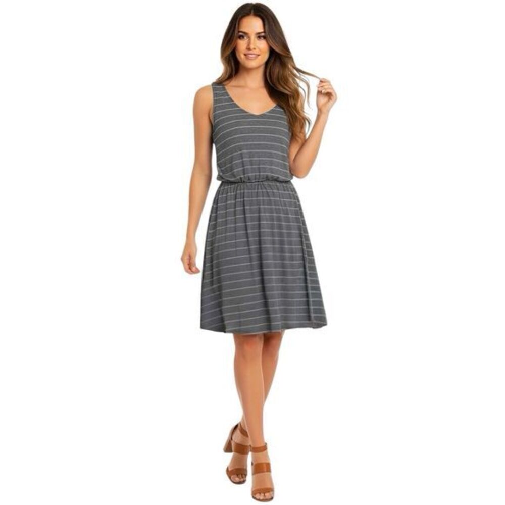 Merona Womens Dress Sz Medium Size M Sleeveless Striped Mini Short Office Work
